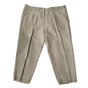 Eileen Fisher Women’s Size Large Zip up Cropped Pants, 100% Organic Linen Casual